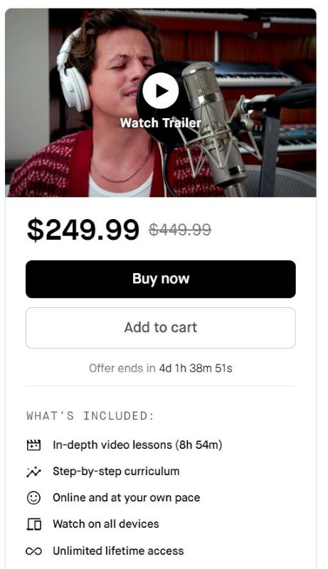 Charlie Puth Masterclass Pricing