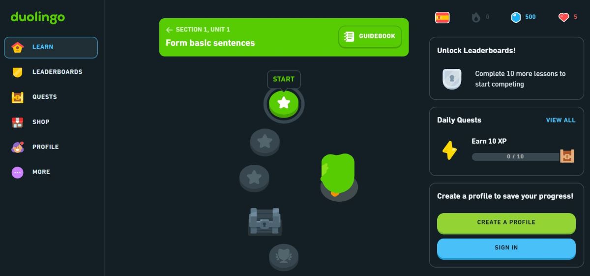 Duolingo Home