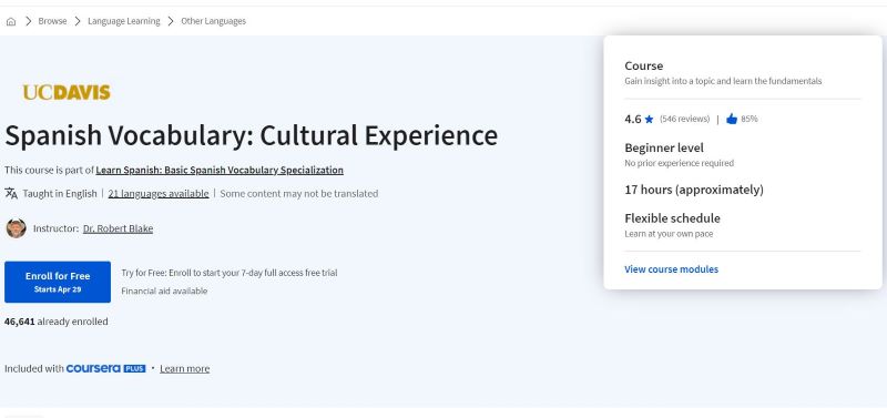 Spanish Vocabulary And Cultural Experience