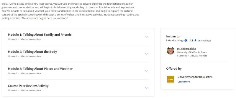 Spanish Vocabulary Modules
