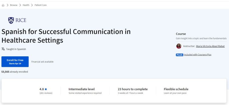 Spanish for Successful Communication in Healthcare Settings